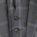 GREY PLAID THREE PIECE SUIT