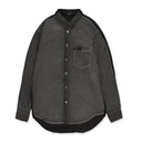GREY SLICED BUTTON-DOWN SHIRT