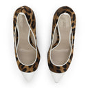 BROWN/WHITE LEOPARD HEELS