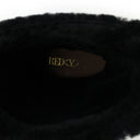 BLACK EMBROIDERED FLOWERS ON FUR BOOTS