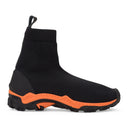BLACK/ORANGE FLYKNIT BOOTS