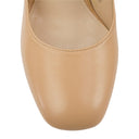 NUDE WEAVED LEATHER PLATFORM HEELS