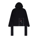 BLACK SIDE TIE HOODIE