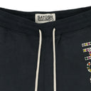 BLACK STUDDED LOGO SHORTS
