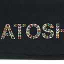 BLACK STUDDED LOGO SHORTS