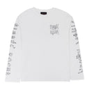 WHITE LONG SLEEVE W/ RIBBON LOGO PRINT T-SHIRT