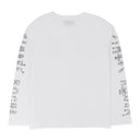 WHITE LONG SLEEVE W/ RIBBON LOGO PRINT T-SHIRT