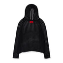 BLACK SEXY KNIT HOODIE
