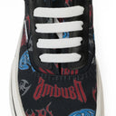 RED VULCANIZED LACE UP CANVAS SNEAKERS