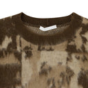 CAMEL JACQUARD CREWNECK SWEATER