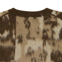 CAMEL JACQUARD CREWNECK SWEATER