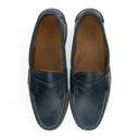 NAVY ELTHAM SMOOTH OILED PULL UP LOAFERS