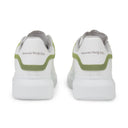 WHITE/GREEN CASUAL LEATHER SNEAKERS