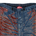 RED MIXED FABRIC RELAXED JEANS