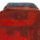 RED MIXED FABRIC ZIP UP JACKET