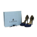 PURPLE PEEP TOE W/ ANKLE STRAP HEELS