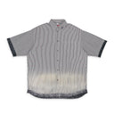 BLUE S-TRAX STRIPED SHORT SLEEVE BUTTON-DOWN SHIRT