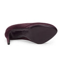 PLUM DECOLLETE HEELS