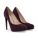 PLUM DECOLLETE HEELS