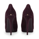 PLUM DECOLLETE HEELS