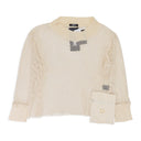 IVORY PATCH POCKET SWEATER