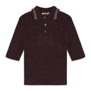 PURPLE TRADITIONAL SHORTSLEEVE KNIT POLO SWEATER