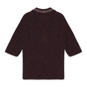 PURPLE TRADITIONAL SHORTSLEEVE KNIT POLO SWEATER