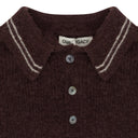 PURPLE TRADITIONAL SHORTSLEEVE KNIT POLO SWEATER