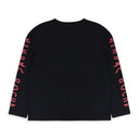 BLACK LONG SLEEVE W/ RIBBON LOGO PRINT T-SHIRT