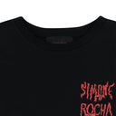BLACK LONG SLEEVE W/ RIBBON LOGO PRINT T-SHIRT