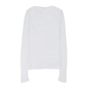 WHITE DOUBLE LAYER RIB LONG SLEEVE T-SHIRT