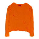 ORANGE RIPPED CREW NECK SWEATSHIRT