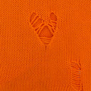 ORANGE RIPPED CREW NECK SWEATSHIRT