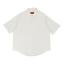 OFF-WHITE TEXTURED SHORT SLEEVE BUTTON-DOWN SHIRT