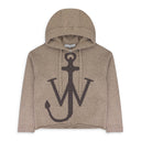 BEIGE ZIPPED ANCHOR SWEATER HOODIE