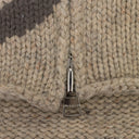 BEIGE ZIPPED ANCHOR SWEATER HOODIE