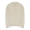 CREAM BIG PIQUET POLO SWEATER