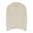 CREAM BIG PIQUET POLO SWEATER