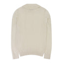 CREAM BIG PIQUET POLO SWEATER
