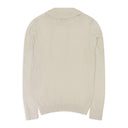 CREAM BIG PIQUET POLO SWEATER