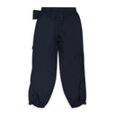 NAVY ANKLE GATHERED W/ BOW DETAIL TRACK TROUSERS