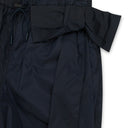 NAVY ANKLE GATHERED W/ BOW DETAIL TRACK TROUSERS