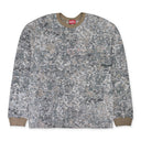 BEIGE CAMO BURN OUT PRINT LONG SLEEVE T-SHIRT