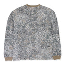 BEIGE CAMO BURN OUT PRINT LONG SLEEVE T-SHIRT