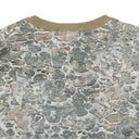 BEIGE CAMO BURN OUT PRINT LONG SLEEVE T-SHIRT