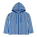BLUE STRIPED ZIPPED ANCHOR HOODIE