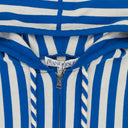 BLUE STRIPED ZIPPED ANCHOR HOODIE