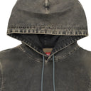 BLACK D-ANGY-HOOD TRACK CROPPED DENIM HOODIE