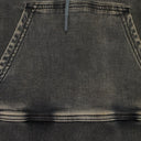 BLACK D-ANGY-HOOD TRACK CROPPED DENIM HOODIE