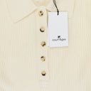 NATURAL MULTI-BUTTON LIGHT WOOL POLO SHIRT